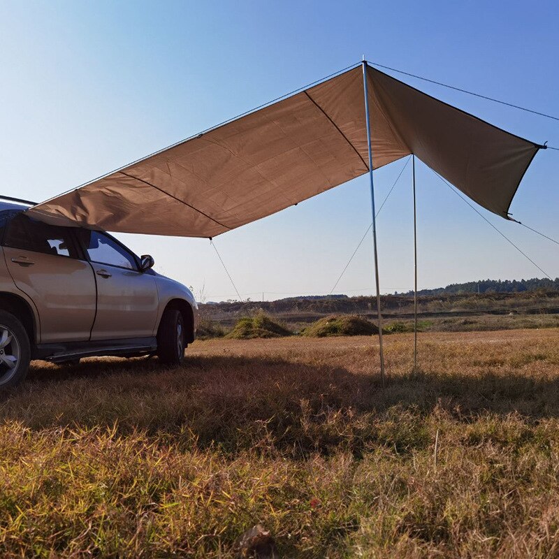 Cheap Goat Tents 3x2m Car Side Awning with Pole Rope Peg Strong Suction Cup Anchor Outdoor Camping Tent Tarp Waterproof Canopy Shade Sun Shelter Tents 